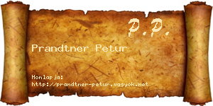 Prandtner Petur névjegykártya